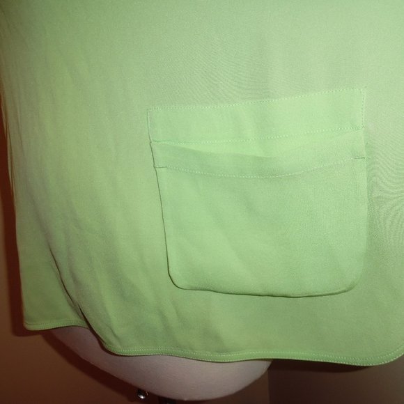 Diane Von Furstenberg Silk Green Cheryl Tank 10 L - Picture 7 of 8